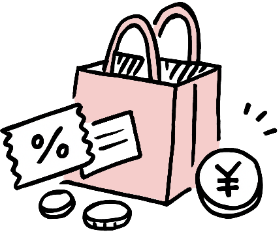 Icon representing overwhelming customer attraction with a shopping bag and coins